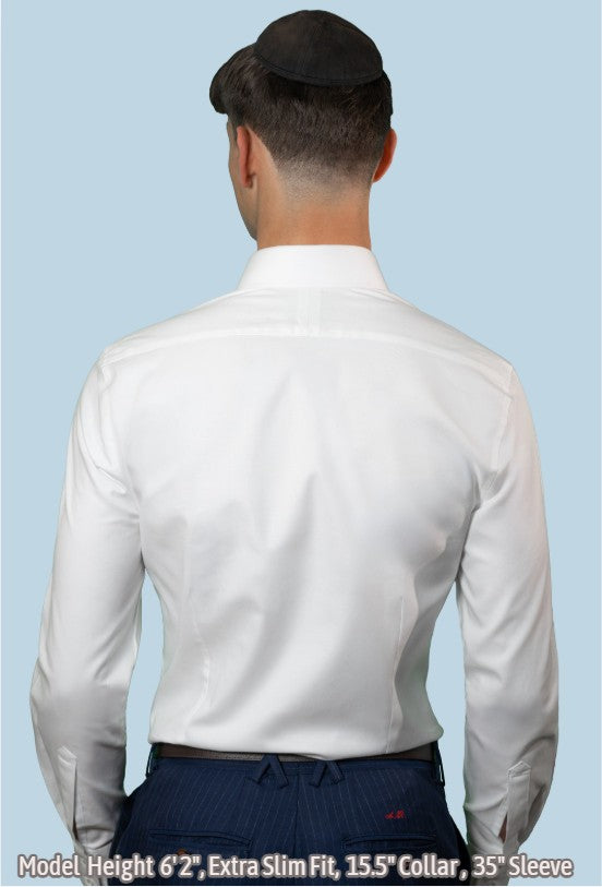 Higher Standard Twill White Dress Shirt 100% Cotton