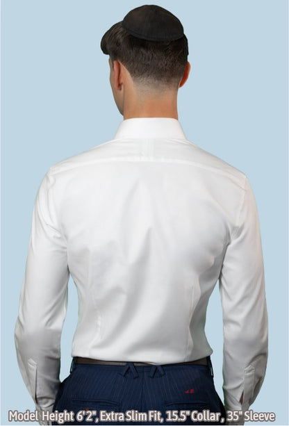 Higher Standard Twill White Dress Shirt 100% Cotton