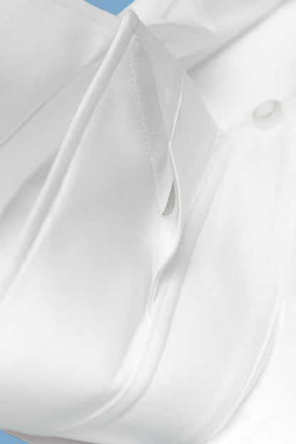Higher Standard Twill White Dress Shirt 100% Cotton