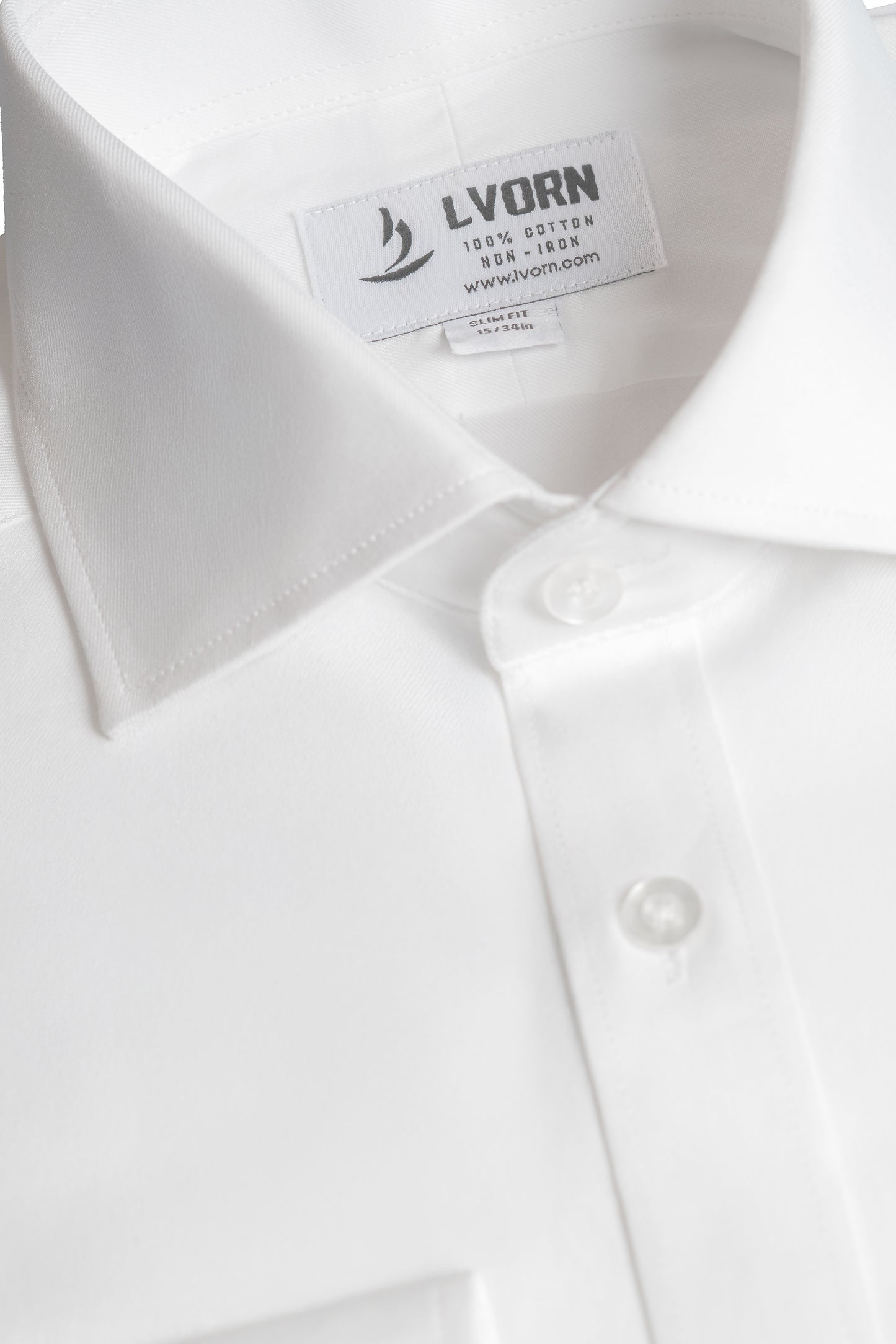 Higher Standard Twill White Dress Shirt 100% Cotton